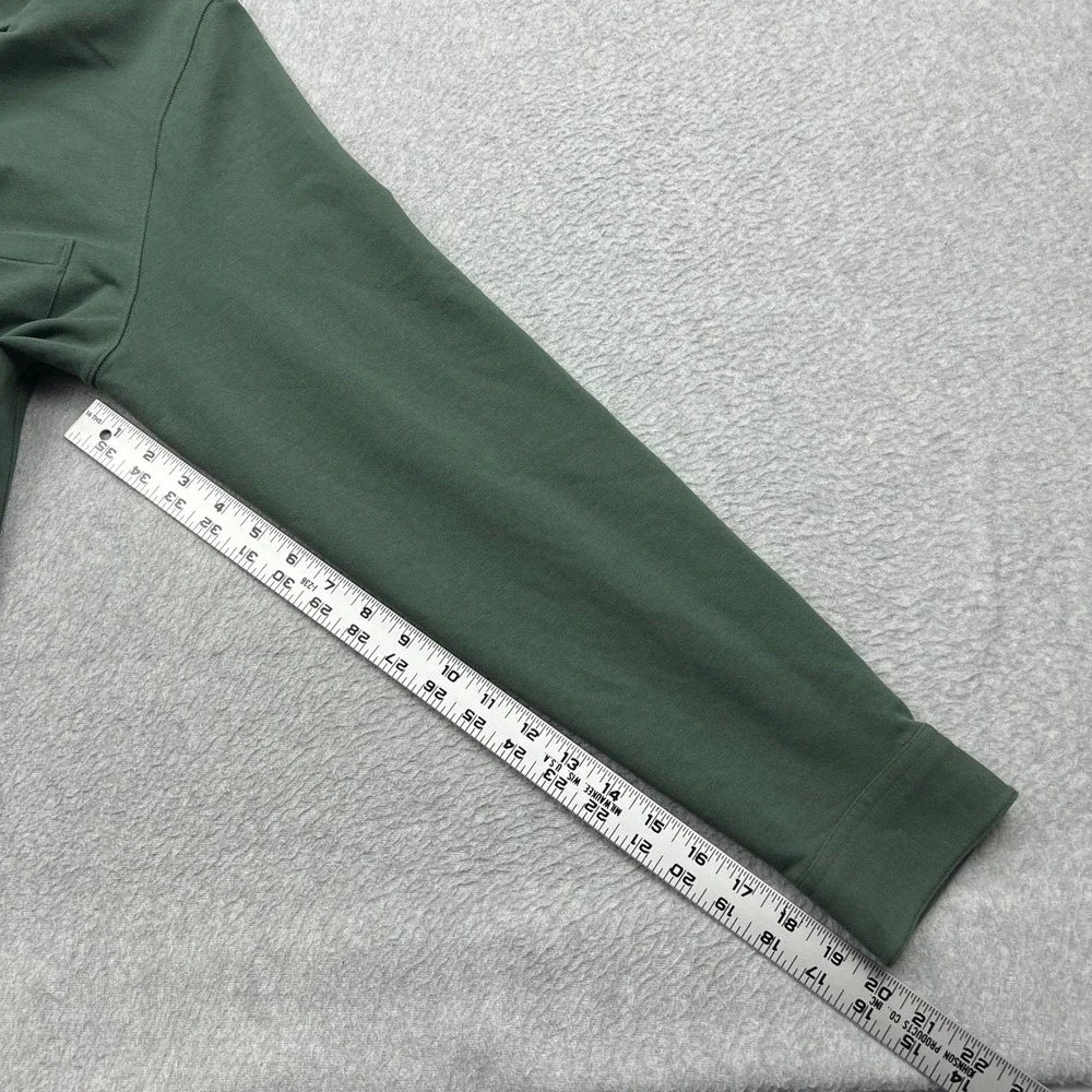 Lululemon Stretch French Terry Overshirt Mens Large Green Snap Up Shacket M3F8SS